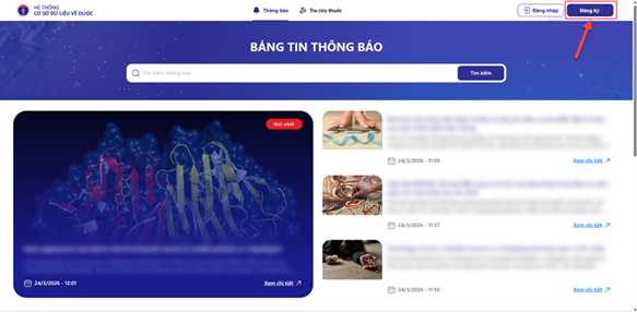 Hướng dẫn đăng ký cấp tài khoản hệ thống Dược Quốc Gia 
